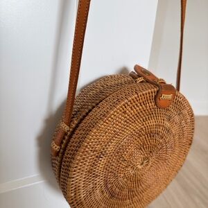 Brown Woven Crossbody Bag